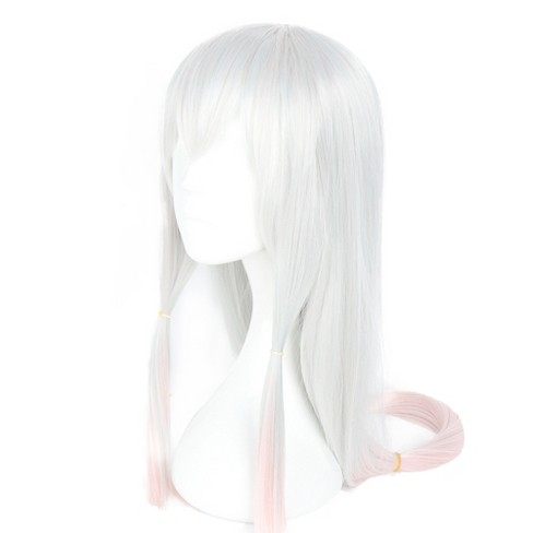 Unique Bargains Medium Long Straight Hair Lace Front Wigs for Women with  Wig Cap 14 Yellow Gradient Pink 1PC