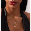 14K Gold Plated Initial Necklace, Layered Heart & A-Z Letter Personalized Gift for Women - 3 of 4