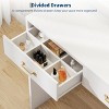 Vanity Desk with Mirror, LED Lights and Power Outlet Makeup Table with 3 Drawers and Storage Shelves Dressing Table - 3 of 4