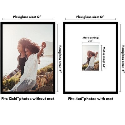Black 12" x 16" Picture Frame with Oversized Mat