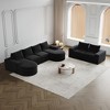 Oversized Chenille Cloud 6-Module Sectional Sofa with Chaise, U-Shaped Modern Upholstered Sofa, Neck Pillows, High-Density Foam, No Assembly Needed - 2 of 4