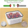 4 PCS Fruit Storage Containers for Fridge with Removable Colander, Airtight Food Storage Container, Dishwasher Safe Produce Saver Container - 3 of 4