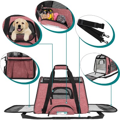 PetAmi Medium Red Soft-Sided Airline Approved Pet Carrier