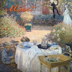 2026 Square Wall Calendar, Monet, 16-Month Arts & Antiques Theme with 180 Reminder Stickers (12x12 In) - 1 of 4