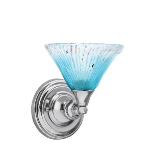 Toltec Lighting Any 1 - Light Sconce in  Chrome with 7" Teal Crystal Shade - 1 of 1