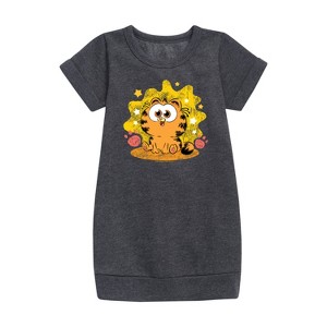 Girls' - Garfield - Baby Garfield Paws And Stars Graphic Short Sleeve Fleece Dress - 1 of 3