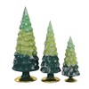 Cody Foster 11.75 In Green Glitter Gradient Trees Christmas Set/3 Decorate Village Mantle Decor Ombre Tree Sculptures - 2 of 3