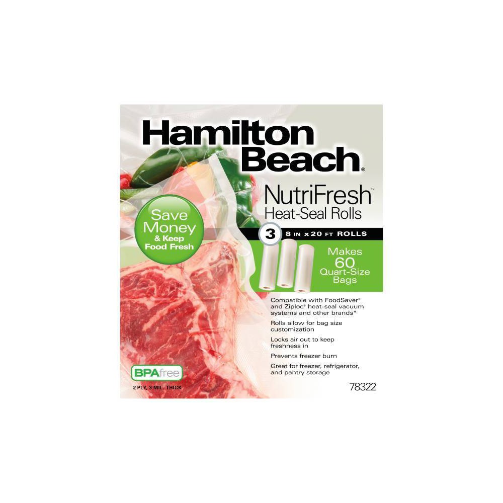 Photos - Vacuum Sealer Hamilton Beach 8"x20ft Seal Roll 3ct 78322 