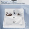COZONY Bathroom Vessel Sink, White Ceramic Semi-Recessed Square Countertop, Basin with Faucet Hole for Modern Vanity - 3 of 4