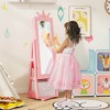 Tangkula Kids Vanity Set Princess Makeup Dressing Table & Chair Set w/ Jewelry Armoire Pink - 3 of 4