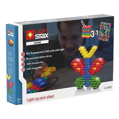 Light Stax System Shine - Sound Activated - 75 Piece 3-In-1 LED Illuminated Block Set