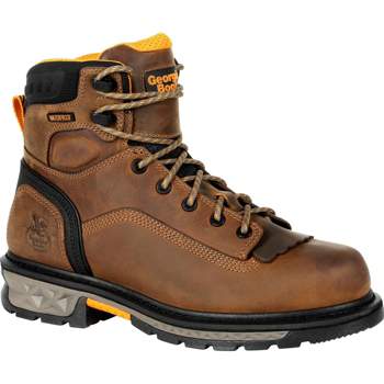 Men's Brown Rocky Square Toe Logger Composite Toe Waterproof Work Boot ...