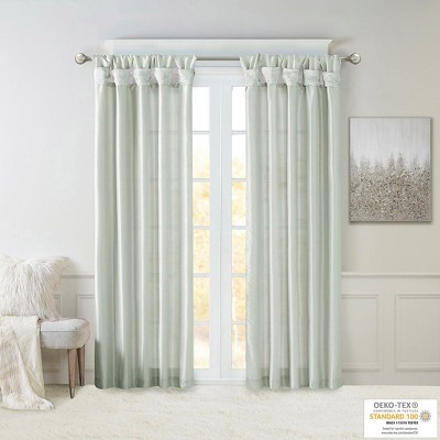 PAGED Twist Tab Lined Window Curtain Panel, Light Filtering Privacy Curtain for Bedroom & Living Room