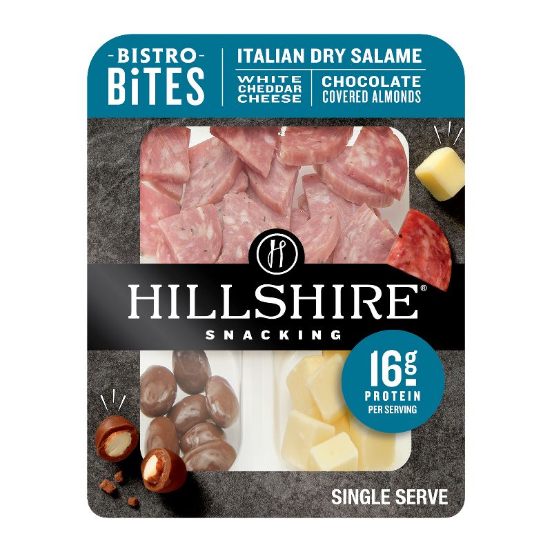 Hillshire Farm Snacking Bistro Bites with Italian Dry Salami, White Cheddar &#38; Chocolate Almonds - 2.8oz, 1 of 10