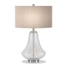 Hudson and Canal 23" Tall Table Lamp with Seeded Glass Fabric Shade - 4 of 4