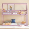 NicBex Twin over Twin Bunk Bed Low Height Wooden Bed Frame House Shape Design with Ladder and Full Length Guardrail, No Box Spring Required - 2 of 4