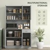 71" Kitchen Pantry Cabinet, Tall Storage Cabinet with Microwave Stand, Modern Kitchen Hutch,3 Adjustable Shelves for Living Room, Dining Room - 4 of 4
