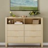 6 Drawer Dresser for Bedroom, Farmhouse Chest of Drawers with 2 Open Shelves and Fluted Doors - 4 of 4