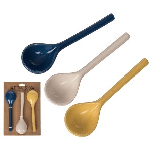 Transpac Ceramic Citrus Indigo Spoons Set of 3 Home Decorations Spring - 1 of 1