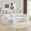 124.5" Modern Chenille Curved Sectional Sofa, 5-Seat Compressed Couch with Pillows, No Assembly for Living Room-3irtyhousy - 3 of 4