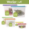 WeeSprout 100% Silicone Reusable Food Storage Bags - Set of 6 (Two 6 Cup, Two 4 Cup, and Two 2 Cup) - 3 of 4
