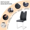 Stylish and Versatile Set of 2 Black PU Dining Chairs, Silver Metal Legs - 2 of 3