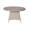 International Concepts Wicker Round Outdoor Patio Dining Table Beige: Aluminum Frame, 6-Seater, Umbrella Hole - 2 of 4