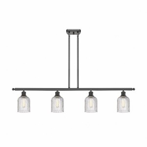 Bridal Veil - 4 Light Stem Hung Island In Art Deco Style-9.5 Inches Tall and 48 Inches Wide - 1 of 1