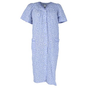 Elegant Emily Women's Woven Seeksucker Patterned Duster Gown - 1 of 3