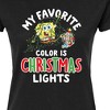 Women's - SpongeBob SquarePants - My Favorite Color Is Christmas Lights Fitted Graphic T-Shirt - 2 of 4