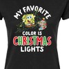 Women's - SpongeBob SquarePants - My Favorite Color Is Christmas Lights Juniors Fitted Graphic T-Shirt - image 2 of 4