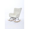 PAGED Modern Nursery Accent Chair, Upholstered Glider Chair with High Backrest, Rocker Accent Armchair with Solid Wood Legs for Nursery Bedroom - 4 of 4