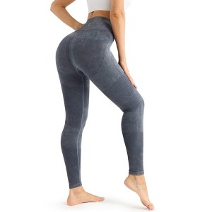 Imily Bela Women's High Waisted Tummy Ribbed Seamless Bottoms Workout Full Length Yoga Pants - 1 of 4