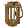 Beaded Wooden Lantern with Rope Handle Rustic Wood Casual Home Decor for Living Room, Bedroom, or Office - 11" Brown - 4 of 4