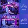 68 Inch L Shaped Gaming Desk With Built In Led Lighting Power Outlets Ergonomic Computer Desk Adjustable Monitor Stand Usb Charging Ports Sturdy Sta - 2 of 4
