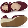 Allegra K Women's Closed Round Toe Espadrilles Wedges Tie Up Sandals - 4 of 4