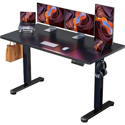 ErGear Height Adjustable Electric Standing Desk, 55"x28", Sit-Stand Desk with Large Memory Settings, Two-Piece Desktop, Black