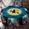 Halloween Tablecloth Witch Spiderweb Pumpkin Festival Table Cloth Washable Fabric Table Cover for Kitchen Dining Party Picnic - 2 of 4
