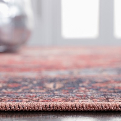 Serapi Red and Navy 4' x 6' Viscose Area Rug