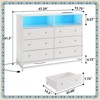 Jojoka Modern 6-Drawer Dresser with LED Lights & Charging Station, Wide Storage Cabinet for Bedroom, Closet, Living Room - 4 of 4