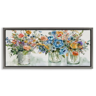 Stupell Industries French Cottage Flower Jars, 31" x 14"