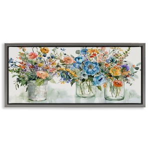 Stupell Industries French Cottage Flower Jars, 31" x 14" - 1 of 4