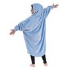 THE COMFY Dream Jr Oversized Microfiber Fleece Wearable Blanket with Plush Hood, Large Pocket, and Ribbed Sleeve Cuffs, 1 Size Fits All, Sky Blue - image 2 of 4