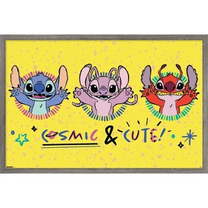 Trends International Disney Lilo and Stitch: Pattern Clash - Cosmic & Cute Framed Wall Poster Prints - 1 of 4