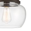 Regency Hill Rustic Farmhouse Industrial Ceiling Light Semi Flush Mount Fixture 10 1/4" Wide Bronze Curved Clear Glass Shade for Bedroom Kitchen House - 3 of 4