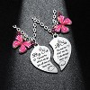 2PCs Big Sister Little Sister Heart Matching Pendant Necklace Gifts From Sister Christmas Birthday Gifts Butterfly Big Sister Necklace Big Sister - 2 of 3