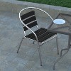 Emma and Oliver Aluminum Commercial Indoor-Outdoor Restaurant Stack Chair with Triple Slat Faux Teak Back - 4 of 4