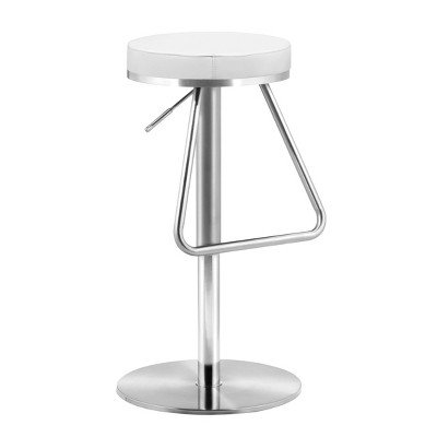 22" Nostalgic Plush Adjustable Barstool White - ZM Home