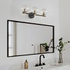 3-Light Globe Bathroom Wall Light, Black and Gold Vanity Fixture with Clear Seeded Glass Shades - 3 of 4