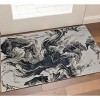 Ivory Black and Taupe Abstract Power Loom Area Rug - 2 of 4